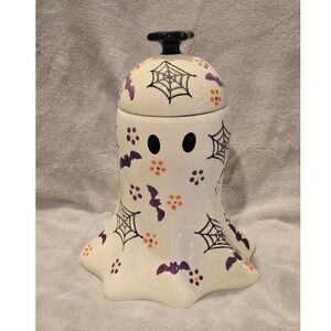 Retired Temptations Halloween‎ Old World BOO-FETTI Ghost Cookie Jar Spiders Bats